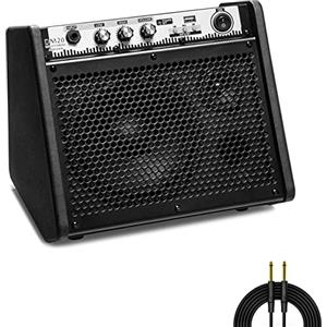 Coolmusic DM20 20W Amplificatore per monitor personale Bluetooth Amplificatore per batteria elettrica Altoparlante, tastiera e altoparlante per chitarra acustica (20W con cavo)