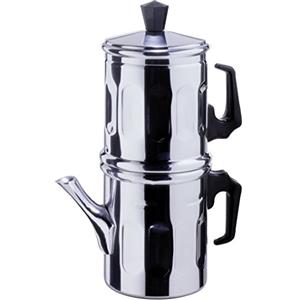 Ilsa Caffettiera Napoletana in Alluminio 3 Tazze - Design Sfaccettato con Filtro a Cestello