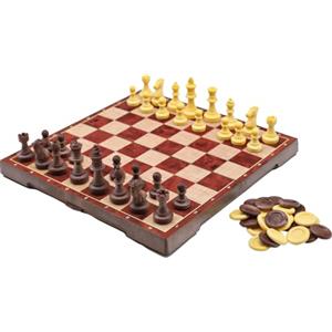 Various Scacchiera Magnetica Scacchi Dama e Backgammon Gioco da Tavolo Custodia con Scacchiera Portatile Pieghevole per Viaggiare Bambini e Adulti (Marrone)