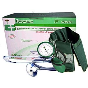 Cura Farma - Sfigmomanometro aneroide palmare professionale con fonendoscopio e borsetta inclusi - Misuratore pressione arteriosa da braccio
