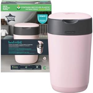 Tommee Tippee Twist & Click Sangenic Sistema Avanzato di Smaltimento Pannolini, Mangiapannolini, Rosa