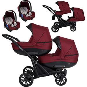 Kunert Un passeggino gemellare 3 in 1 et 2 in 1 navicella carrozzina seggiolino auto KUNERT Booster 3in1 et 2in1 passeggini (bordo, 3in1)
