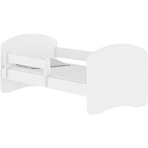 ACMA Letto per bambino Cameretta per bambino con materasso Lettino bambini (Bianco, 140x70)