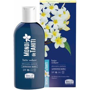 Helan Monoi de Tahiti Latte Solare Abbronzante Emolliente SPF 15 - 200 ml, Idratante e Water Resistant