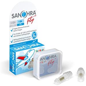 SANOHRA fly tappi per le orecchie per bambini - volare senza dolore - tappi per le orecchie facilitano l'equalizzazione della pressione in aereo - 24 dB SNR isolamento acustico - riutilizzabile
