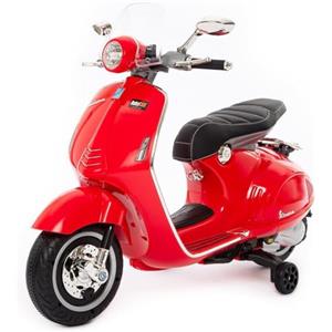 Babycar Vespa Elettrica per Bambini | Moto Elettrica Bambini 12V Stile Vespa 946 con Luci, Suoni Integrati, MP3/USB e Ruote Stabil | 2 Motori da 25W con Acceleratore a Pedale | Rosso