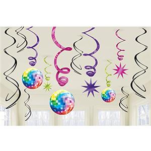 amscan 70s Disco Fever Swirls Decorations (12 pk)