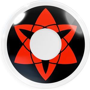 Meralens - Lenti a contatto colorateSasuke's Mangekyou Heroes Of Cosplay con porta lenti a contatto - ideali per Manga Anime Sharingan Halloween - Durata 1 Anno - 1 Coppia senza correzione