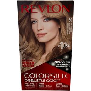 Revlon ColorSilk Colorazione Permanente Capelli Fai-da-te a Casa, Senza Ammoniaca e Arricchita con Cheratina, 60, Biondo Cenere Scuro