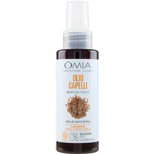 Omia Olio Capelli Eco-Biologico 100ml - Ristrutturante Antirottura con Olio di Semi di Lino, Non Unge e Non Appesantisce