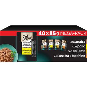 Sheba Cibo Umido per Gatti - Selezione Delicata con Pollame in Salsa - Confezione da 40 x 85g