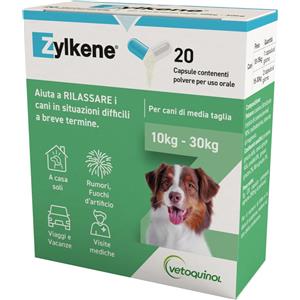 Zylkene 225 mg - Mangime Complementare per Cani 20 Capsule Rilassante