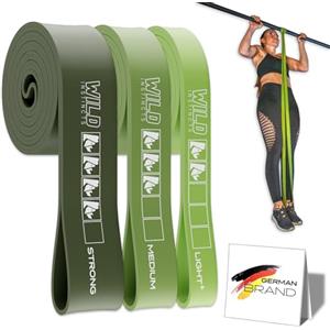 Wild Instincts® Elastico per trazioni con borsa/Bande Elastiche Fitness/Elastici Fitness/Bande Resistenza Fitness/Elastici Trazioni/Set Elastici Fitness/Come Set o Singolarmente