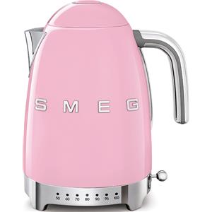 Smeg linea Anni '50 PRONTA CONSEGNA - Smeg Bollitore elettronico a temperatura variabile KLF04PKEU finitura rosa con logo Smeg 3D -