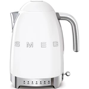 Smeg linea Anni '50 PRONTA CONSEGNA - Smeg Bollitore elettronico a temperatura variabile KLF04WHEU finitura bianco con logo Smeg 3D