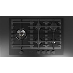 Fulgor Piano Cottura a Gas FUH 755 G DWK MBK - 5 Bruciatori, Finitura Acciaio Nero Opaco, Superficie Smaltata