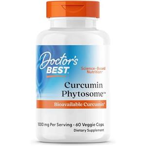 Doctor's Best, Curcumine Phytosome (Curcumina Fitosoma) con Meriva, 500mg, 60 Capsule vegane, Testato in Laboratorio, Senza Glutine, Senza Soia, Vegetariano