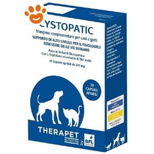 Bioforlife Cystophan Therapet - Mangime Complementare per Gatti, Supporto Vie Urinarie, 30 Capsule Aromatizzate al Pollo