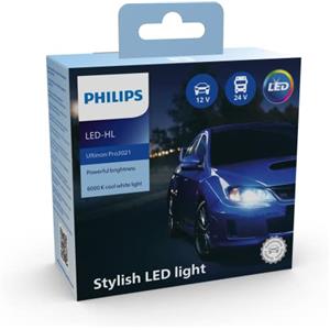 Philips automotive lighting Philips Ultinon Pro3021 LED lampadina fari auto (H8/H11/H16), luce bianca fredda da 6.000K, confezione doppia