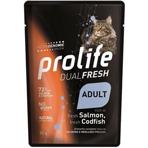 Prolife Salmone e Merluzzo 85g umido gatto DualFresh 85 g