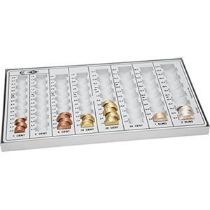 Wedo 160800037 Classificatore Contamonete, Fondo Metallico, 333 x 183 x 31 mm, Grigio