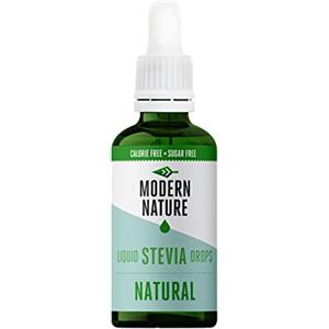 Modern Nature Stevia in Gocce - Non Aromatizzato 50ml | Edulcorante Naturale, Senza Zucchero, Senza Calorie, Vegano, Keto | Dolcificante Liquido per Caffè | Adatto per Diabetici, No-OGM (C.a 125 dosi)