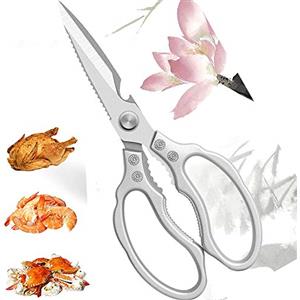 Jorunhe Forbici da cucina multiuso in acciaio inox resistente per tagliare pollo, carne, pesce, verdura, barbecue, frutta, frutti di mare, vasetti aperti e schiaccianoci, resistenti e super affilate