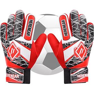 Herenear Guanti da Portiere per Bambini, Guanti da Portiere di Calcio con Impugnatura, Guanti da Portiere per Ragazzi con Forte Presa e Proteggere con Doppia Protezione Stecche (7, Green)