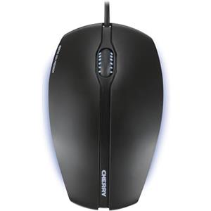 CHERRY GENTIX ILLUMINATED, Mouse Con Filo, Parti Laterali e Rotella di Scorrimento a Luce Blu, 3 Pulsanti, Sensore Ottico (1000 dpi), Design Simmetrico, Nero