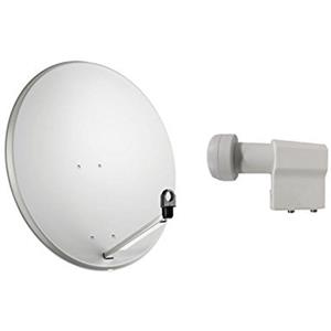 TELE System KIT PARABOLA ANTENNA SATELLITARE DA 60 CM CON ILLUMINATORE LNB 2 USCITE TWIN DVB-S