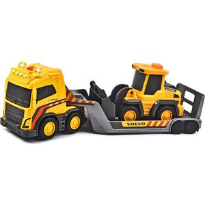 Dickie Toys Volvo FH16 con Rimorchio 32 cm e Ruspa 9 cm - Luci e Suoni, Giocattolo per Bambini 3 Anni