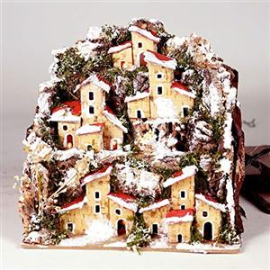 Rossi Rosa Paesaggio innevato con luci, Dimensioni 20 x 14 x 18 cm, Multicolore, Taglia Unica