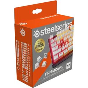 SteelSeries PrismCaps - Copritasteri a doppio colpo in stile budino - Resistente termoplastico PBT - Compatibile con la maggior parte delle tastiere meccaniche - Gambi MX - Bianco
