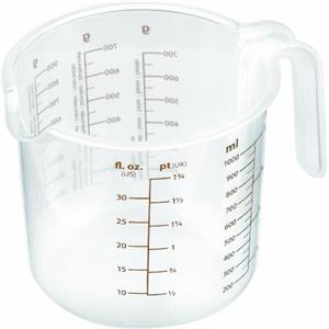 Tescoma 630408 Delicia Brocca con Scala graduata, misura in grammi e litri fino a 1 litro, Plastica BPA Free