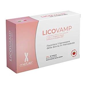 Meter - Medicina Tecnologia e Ricerca Licovamp - Integratore Alimentare Naturale con Licopene BIO - 30 capsule - Menopausa