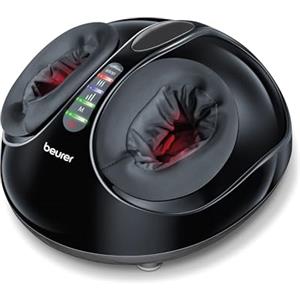 Beurer FM 90 Massaggiatore Plantare Shiatsu con Aria Compressa, Funzione Calore, 3 Programmi e Intensità Regolabile, Massaggio Riflessologico per Piedi e Talloni, Fodera Lavabile, fino al 46