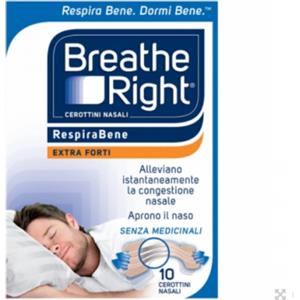 E.FA.S. SpA Breathe Right Extra Forti - Cerotti Nasali Traspiranti per Sollievo dalla Congestione Nasale, 10 Pezzi