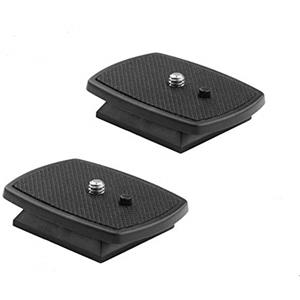 Esme Confezione da 2 testine universali per treppiedi a sgancio rapido per Velbon serie CX, Sony VCT, Amazon Basics, 60, nero, compatibile con fotocamera, supporto treppiede