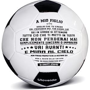 Uloveido A mia figlia pallavolo, a mio figlio calcio, palloni da gioco per interni all'aperto regalo di ispirazione sportiva Y594 (A MIO FIGLIO)