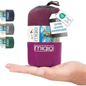 Miqio Fodera per sacco a pelo e lenzuolo da viaggio 2 in 1, taglia XL, sacco a pelo da viaggio ultra piccolo e ultra leggero, Sacco a pelo in microfibra con scomparto per cuscini