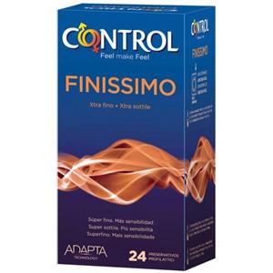 Control Finissimo Preservativi Ultrafini 24 Pezzi - Spessore 0,05 mm, Forma Anatomica e Alta Sensibilità