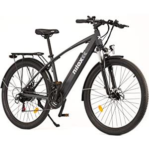 Nilox, E-Bike X7 Plus, Trekking Bike con Pedalata Assistita, 80 km di Autonomia, Fino a 25 km/h, Motore 36 V 250 W, Batteria al Litio da 36 V- 13 Ah, Copertoni Semi Tassellati 27.5 x 2.10