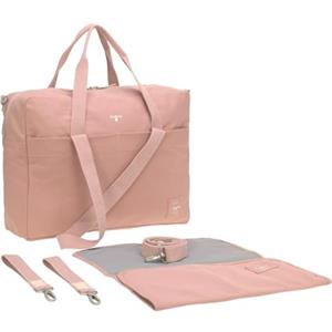 LÄSSIG Borsa fasciatoio per neonati Borsa per culla con accessori per il cambio in cotone biologico lavabile/Green Label Cotton Essential Bag rose