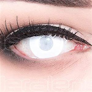 MeralenS Funnylens Cieco White completo Bianche Lenti A Contatto Zombie Zombi bianco colorate Lenti a tema Lenti annuali tra cui Gratis Supporto Bianco Normale Occhi Colore lenti a contatto Color contatti. Per Halloween, Carnevale