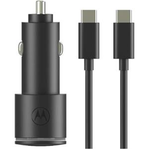 Motorola Chargers - Caricabatteria veloce da 45 W USB PD a doppia porta per veicolo/caricabatterie per telefono con cavo C-C da 1 m.