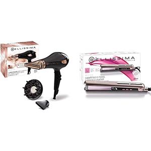 Bellissima Imetec My Pro Ceramic P5 3800 Asciugacapelli Professionale per Capelli Morbidi e Luminosi & Bellissima Imetec Creativity B9 300 Piastra per Capelli, Styling Liscio o Mosso