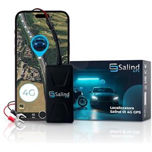 Salind GPS Salind 01 4G, GPS Tracker per Auto, Barche e Altri Veicoli con Allarmi Multipli, GPS Auto Localizzatore con App, tracciamento in tempo reale, Collegamento Diretto alla Batteria (9-75V)