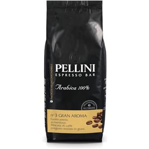 Pellini N.3 Gran Aroma, Caffè in Grani per Espresso 1kg, Miscela 100% Arabica dal Gusto Deciso e Armonioso, Caffè in Chicchi a Tostatura Lenta
