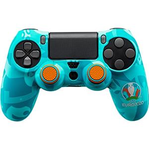 Qubick Controller Skin UEFA Euro 2020 3.0 per PlayStation 4 (PS4): Guscio in Silicone, Una Coppia di Gommini Antiscivolo e Due Adesivi - PlayStation 4