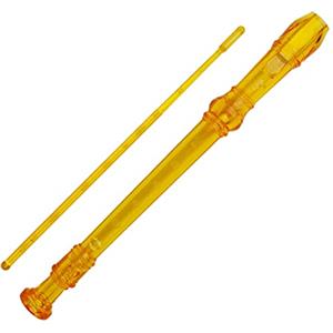 A-Star Flauto dolce scolastico soprano/discendente, diteggiatura inglese/barocca - Chiave di C con diagramma di apprendimento, borsa, bacchetta per la pulizia - Giallo